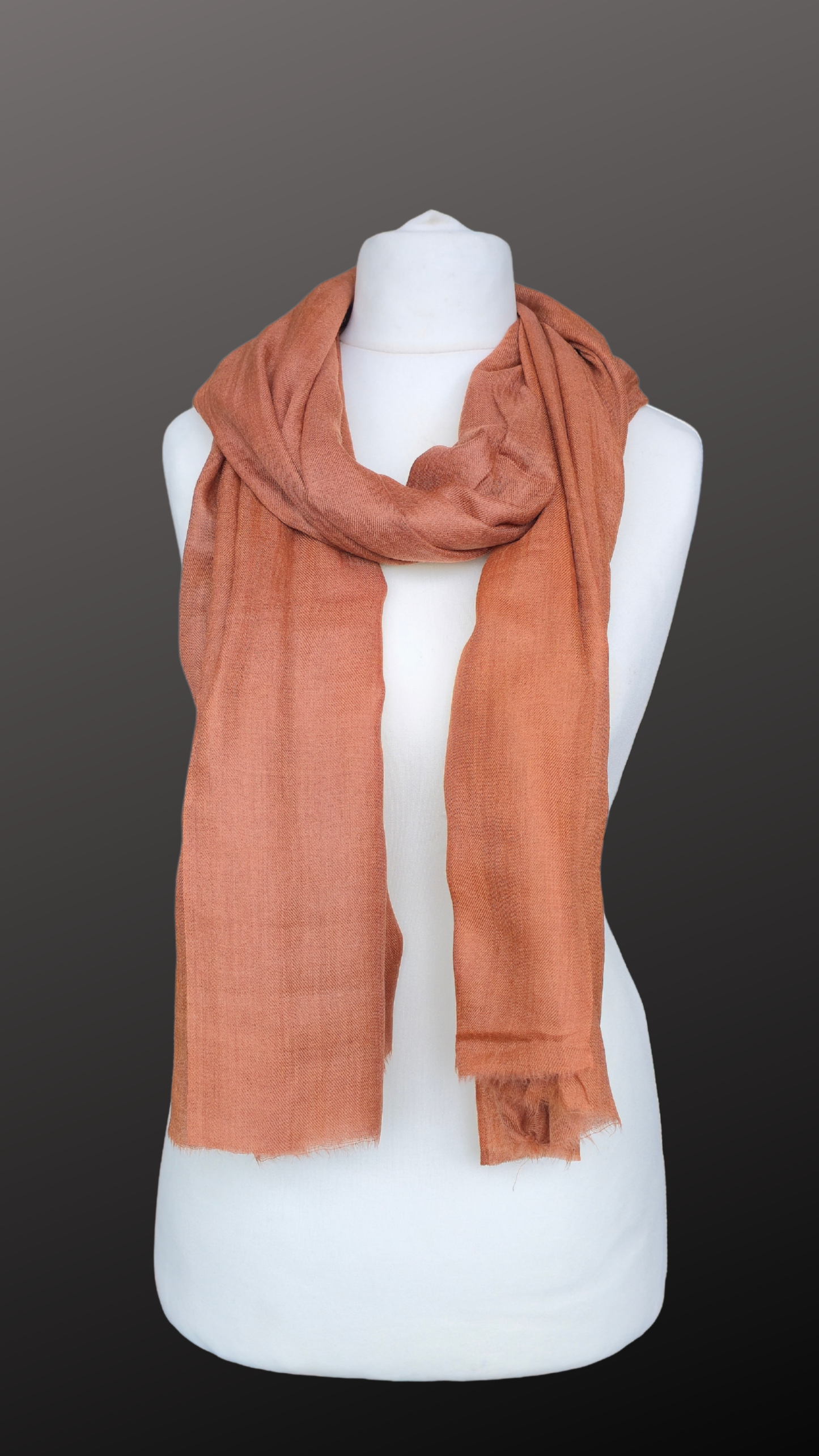 Soft Terracotta Lightweight woollen Scarf (75 × 220 cm)