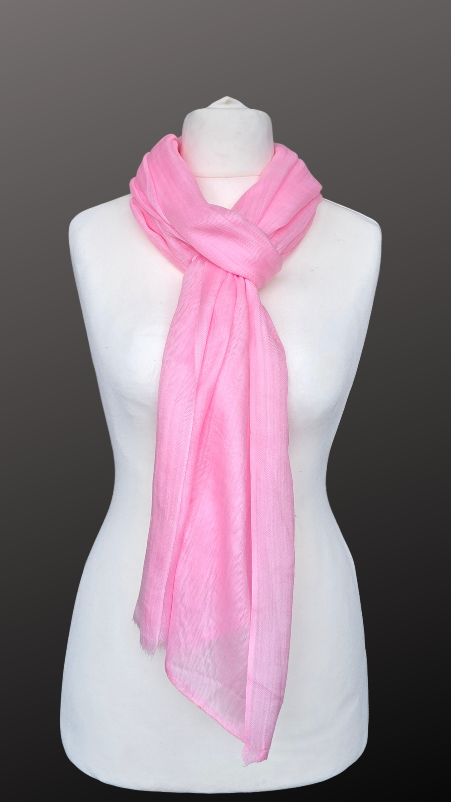 Soft Pink Lightweight woolen Scarf (75 × 220 cm)