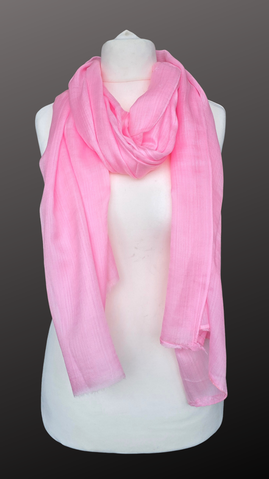 Soft Pink Lightweight woolen Scarf (75 × 220 cm)